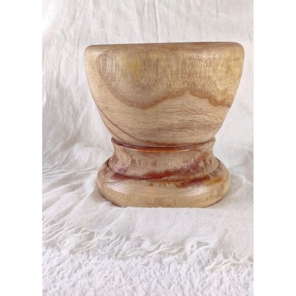 Culinary Corner Wooden Mortar Bowl Decorative Decor Kitchen 5" Tall - Picture 4 of 14